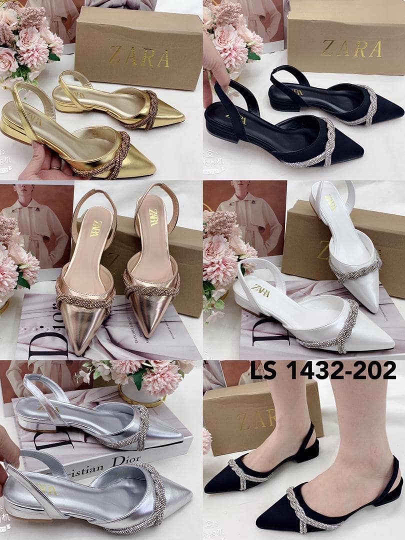 Crystal Twist Slingback Flats