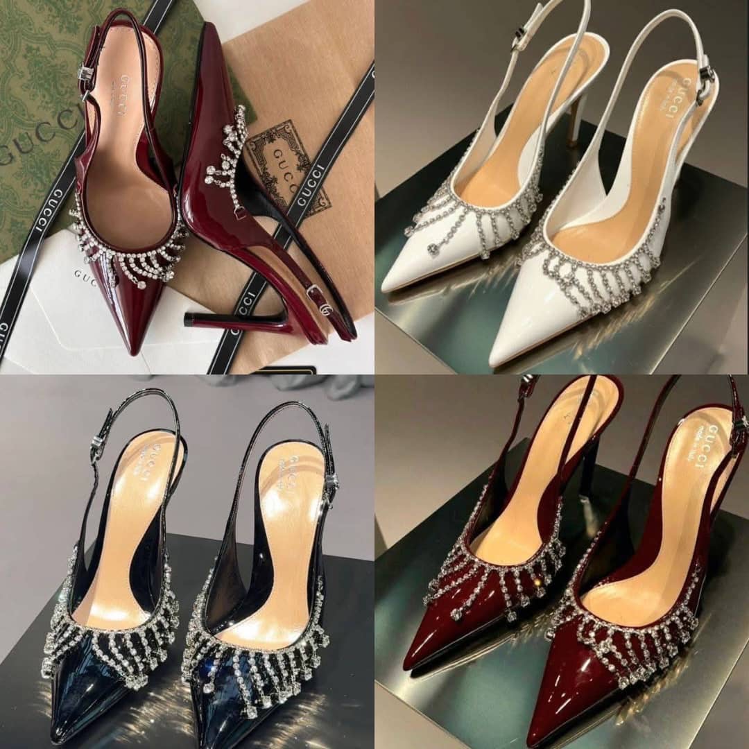 Crystal Tassel Slingback Heels